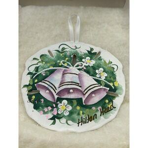 Vintage Hilton Head Sand Dollar Ornament Hand Painted Bells Old World Christmas